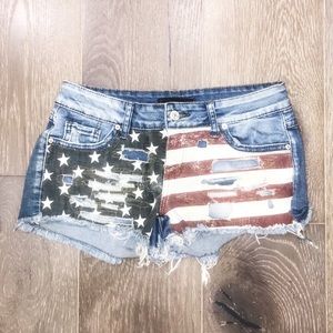 BRAND NEW USA Flag denim shorts